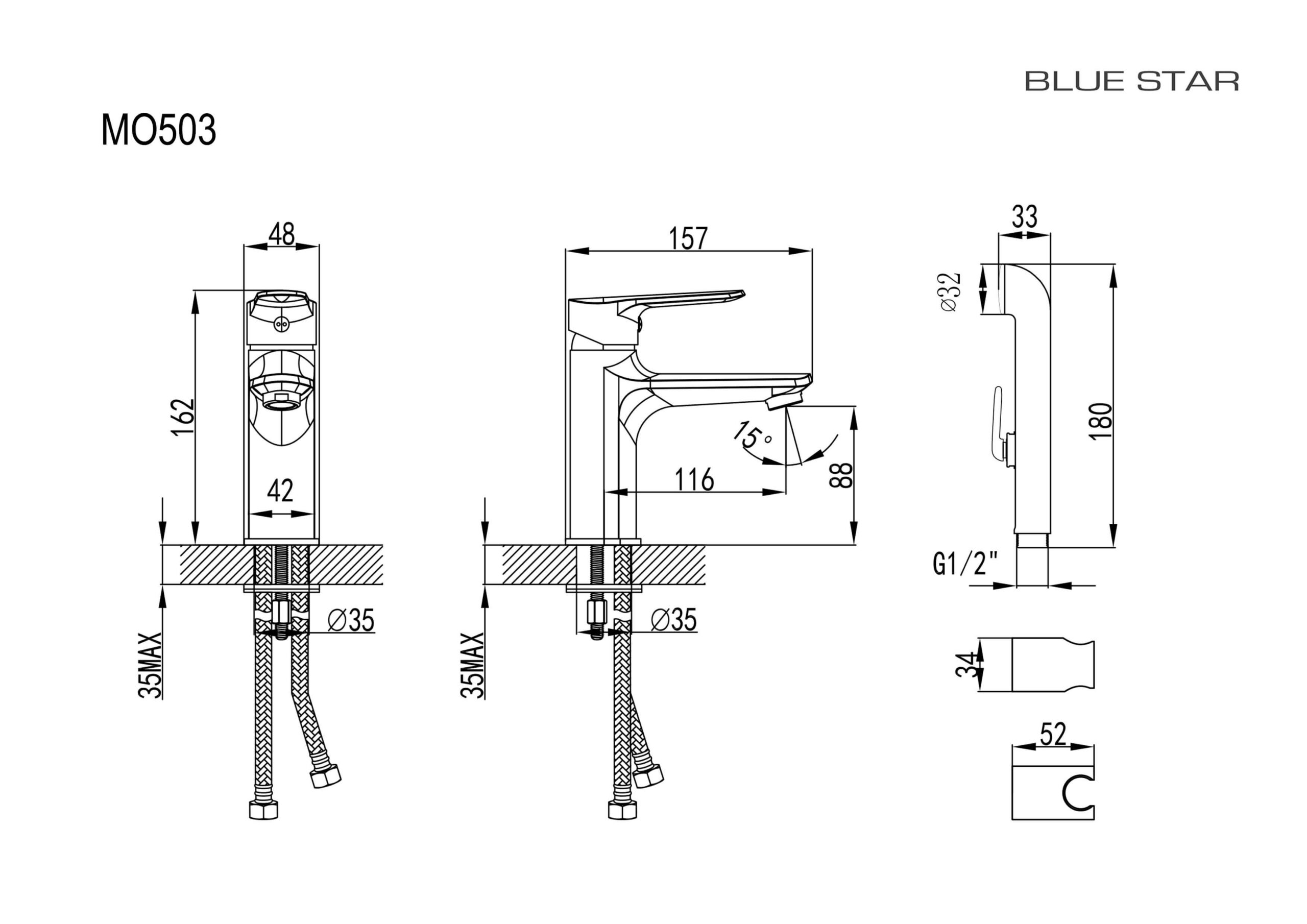 MO503 - Modena valamusegisti M bideedušiga 6 l/min - Image 2
